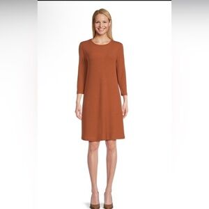 Time and Tru Knit Ribbed Sweater Dress - Womens Size Large - Cinnamon Spice